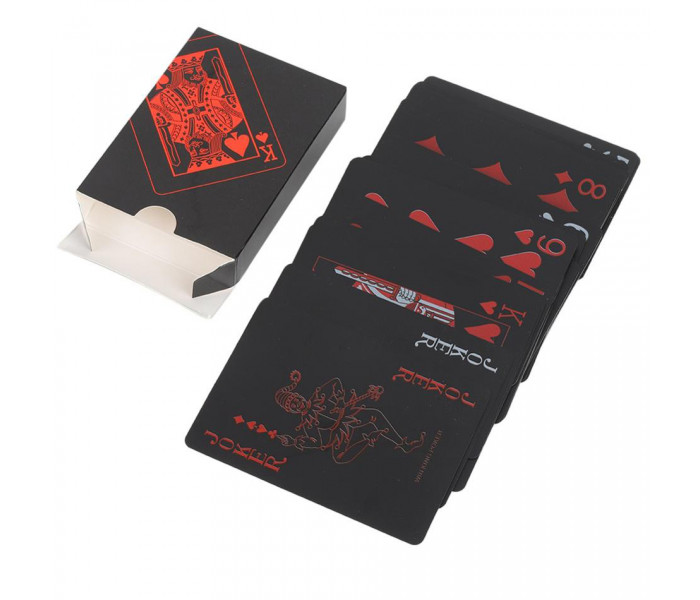Чорні пластикові карти Win King Poker (Red Face)