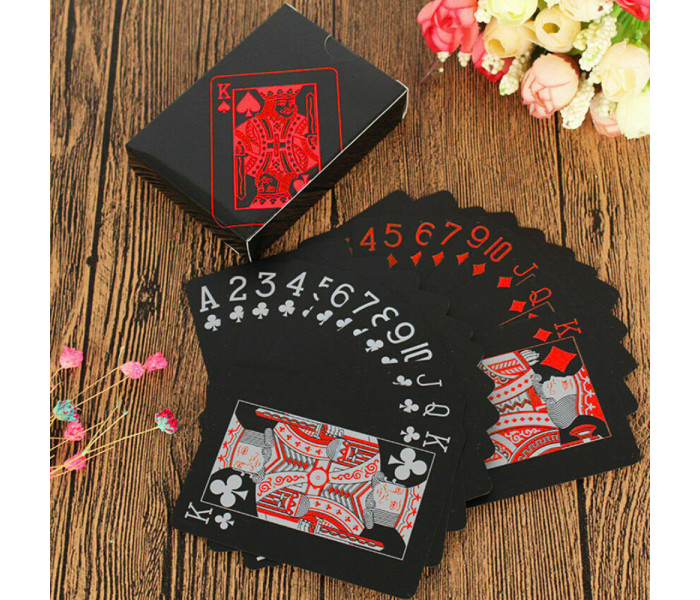 Чорні пластикові карти Win King Poker (Red Face)