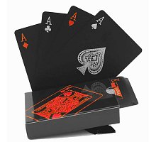 Фото Черные пластиковые карты Win King Poker (Red Face)
