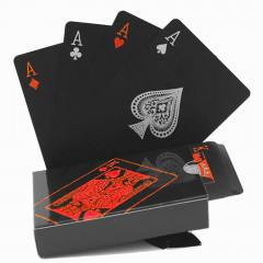 Чорні пластикові карти Win King Poker (Red Face)