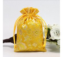 Фото Мешочек под мини-колоду Желтые цветы, сатин, 10 х 10 см (9040227)