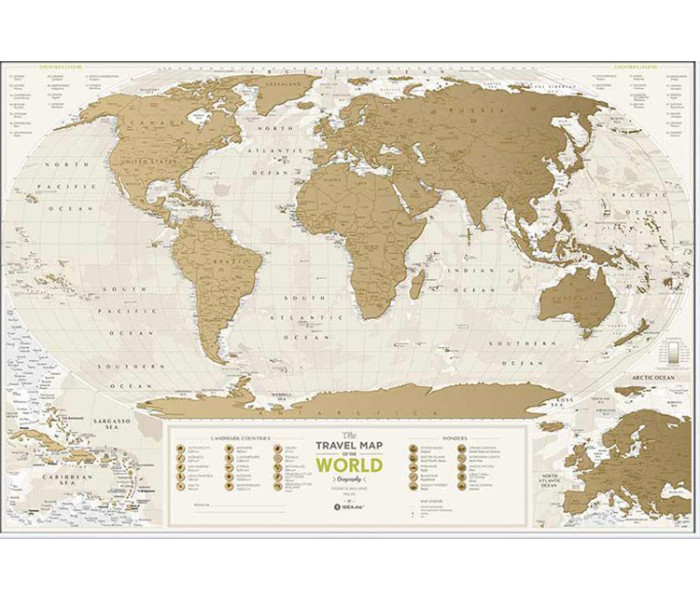 Детальна скретч карта світу Travel Map Geography World (ENG) 1DEA.ME (4820191130296)