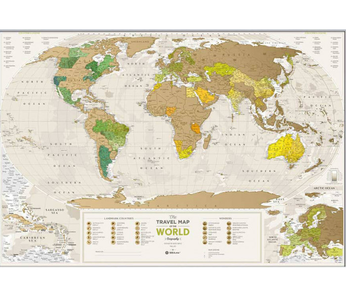 Детальна скретч карта світу Travel Map Geography World (ENG) 1DEA.ME (4820191130296)