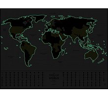 Фото Скретч карта cвіту, що світиться в темряві, Travel Map Glow World (ENG) 1DEA.ME (4820191131842)