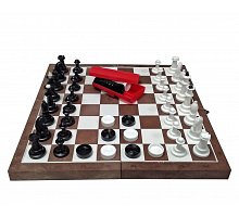 Фото Класичні шахи та шашки, 40x40 см, коричневі (пр-во Україна)