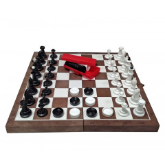 Класичні шахи та шашки, 40x40 см, коричневі (пр-во Україна)