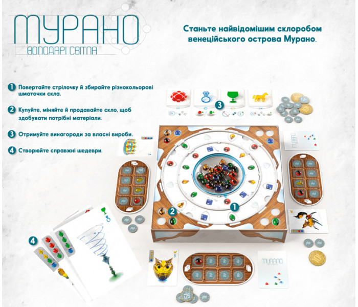 Настільна гра Мурано: Володарі світла (Murano: Light Masters). Geekach Games (GKCH041MN)