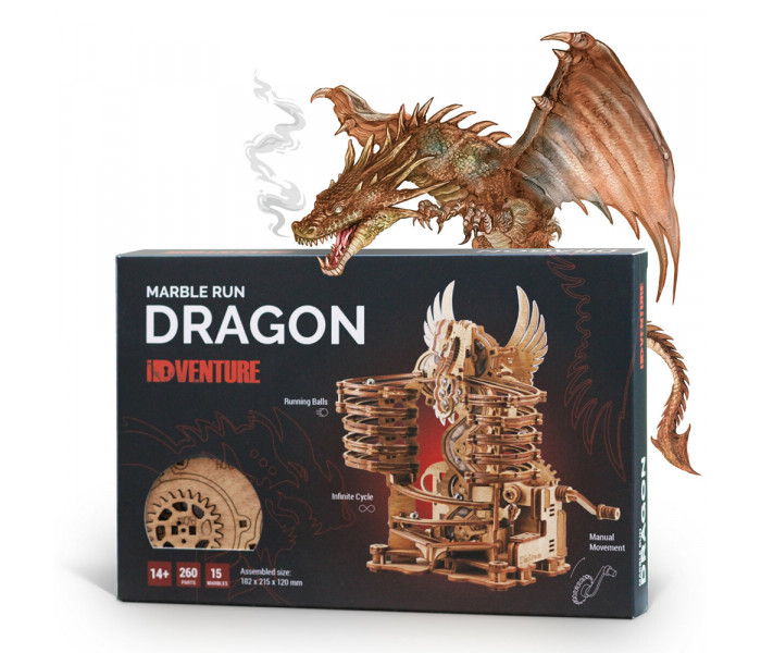 Дерев’яний 3D пазл Marble Run Dragon. Idventure