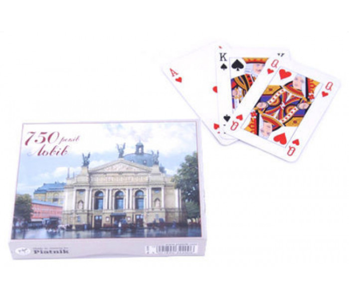 Карти Piatnik Львів 750 років (2 колоди х 55 карт), сірі (3220G)