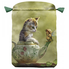Мешочек для карт таро и рун атласный Fantasy Cats. Lo Scarabeo (BT59)