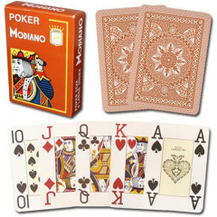 Пластиковые карты для покера Modiano Cristallo 4 Jumbo Index Brown