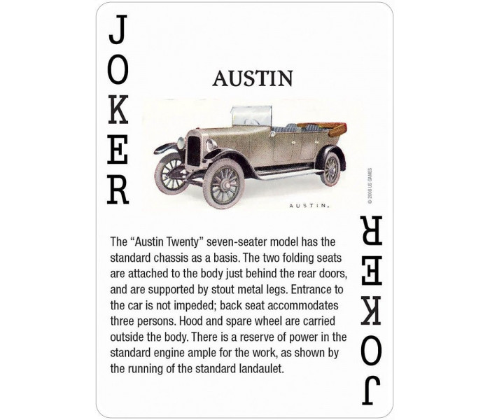 Игральные карты Antique Motor Cars Playing Cards