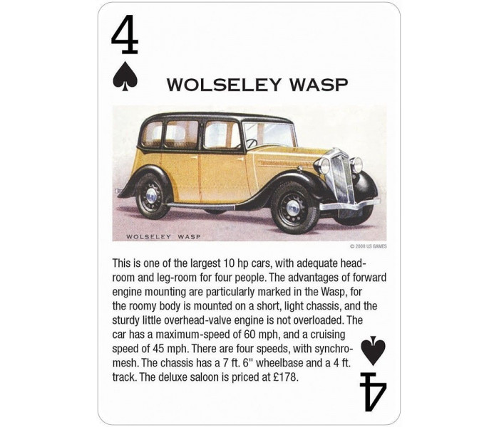 Игральные карты Vintage Motor Cars Playing Card Deck