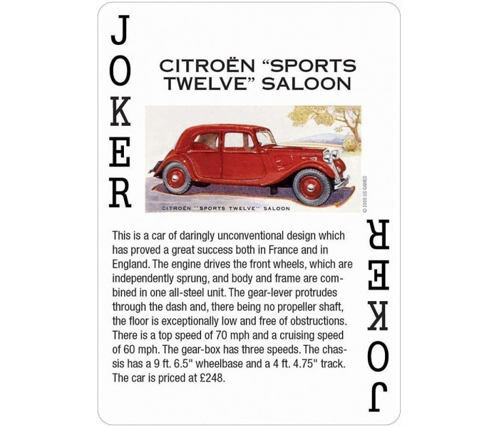 Игральные карты Vintage Motor Cars Playing Card Deck