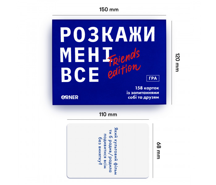 Игра для компании «Расскажи мне все! Friends edition». Orner