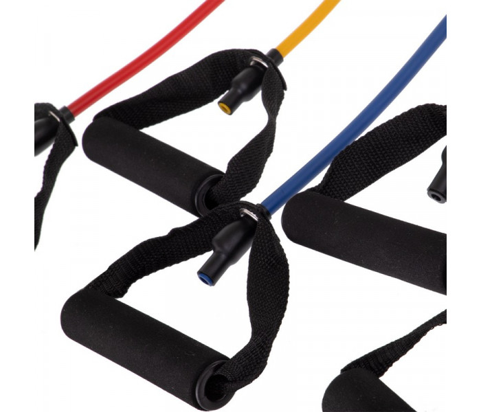 Эспандер многофункциональный для фитнеса 5 жгутов Resistance Band Zelart ET-500 в чехле
