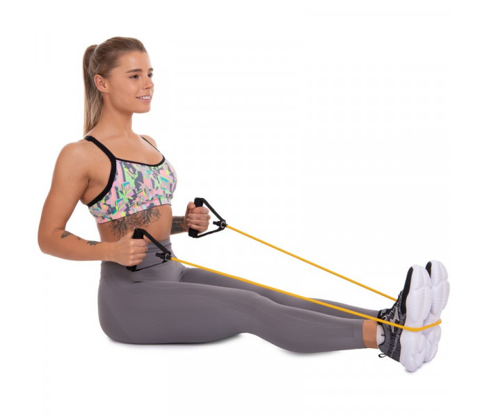 Эспандер многофункциональный для фитнеса 5 жгутов Resistance Band Zelart ET-500 в чехле