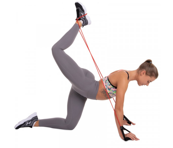Эспандер многофункциональный для фитнеса 5 жгутов Resistance Band Zelart ET-500 в чехле