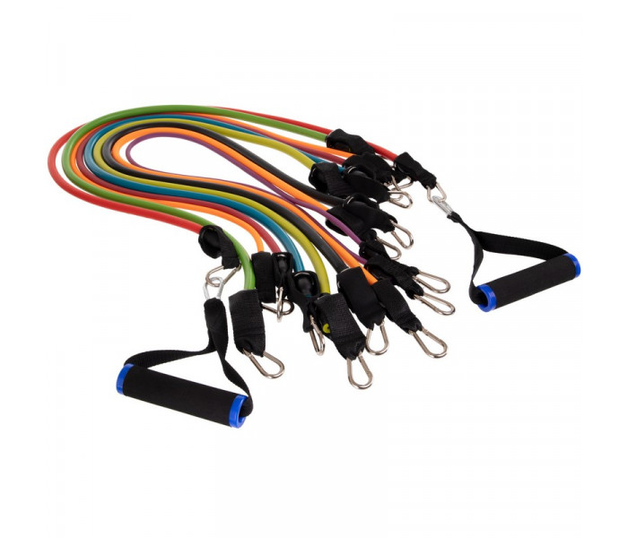Еспандер багатофункціональний для фітнесу 9 джгутів Resistance Band Zelart DT-1002 в чехле