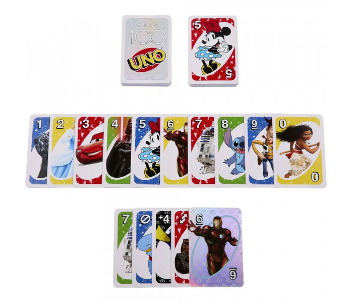 Настольная игра Уно 100 лет Дисней (UNO Disney 100). Mattel (HPW21)