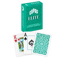 Фото Карти для покеру 100% Plastic Copag Elite Jumbo Index Green