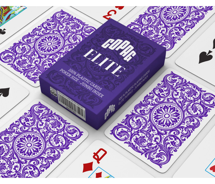 Карты для покера 100% Plastic Copag Elite Jumbo Index Purple
