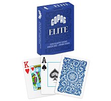 Фото Карти для покеру 100% Plastic Copag Elite Jumbo Index Blue