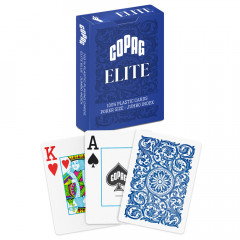 Карты для покера 100% Plastic Copag Elite Jumbo Index Blue
