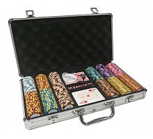 Фото Покерный набор на 300 фишек Las Vegas, номинал 1-10,000. Керамика, 14г