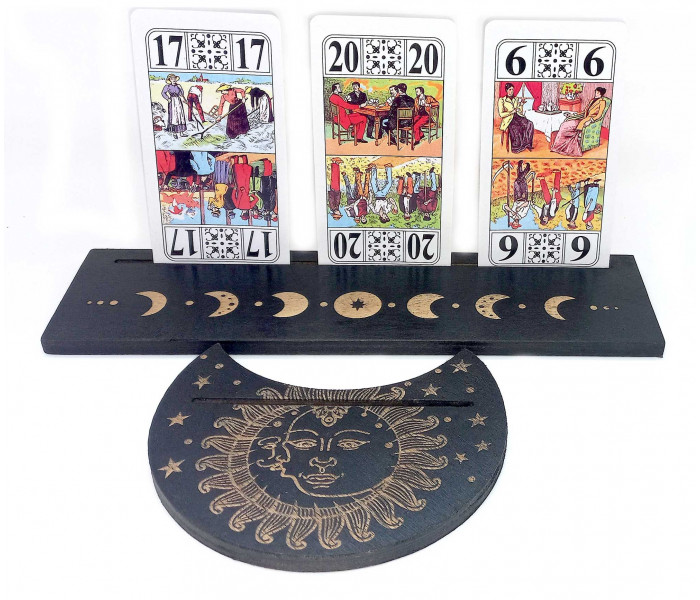 Подставки под карты Таро (25×7,5см) и (10,5×12,5см) лунная, черная. 34599B