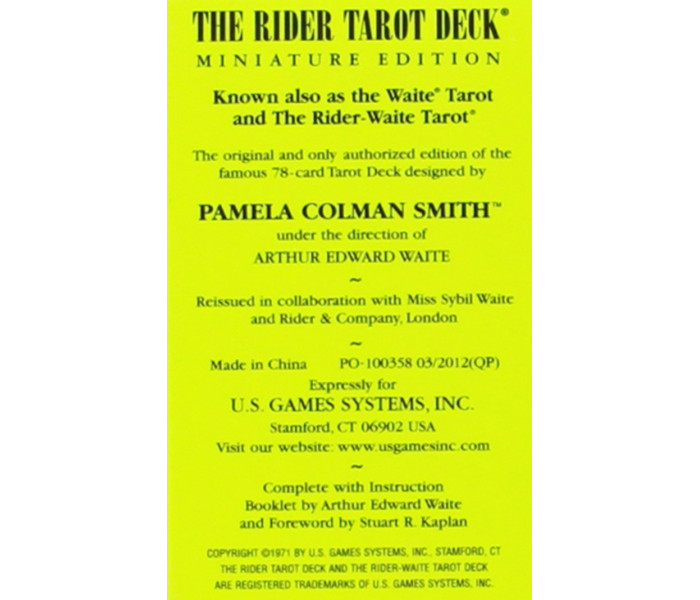 Міні Таро Рейдера Вейта - Miniature Raider Waite Tarot Cards. US Games Systems