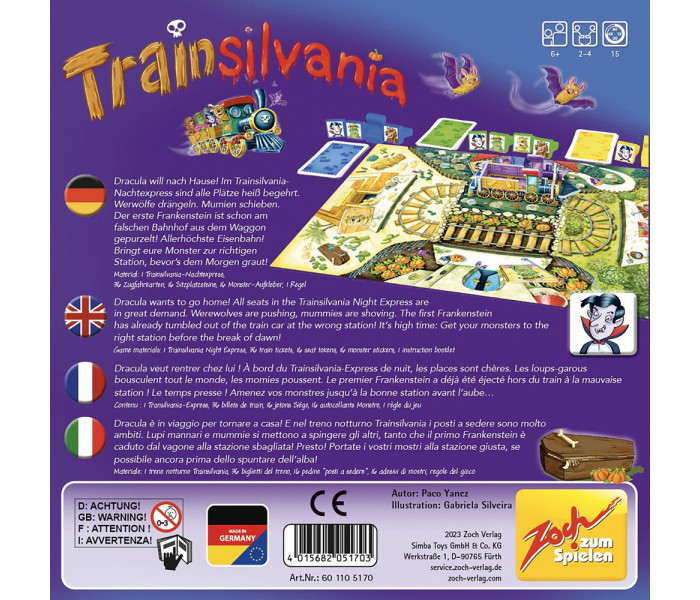 Настольная игра Трансильвания (Trainsilvania) ENG. Zoch (601105170)