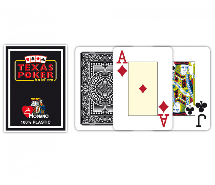 Професійні пластикові карти Modiano Texas Poker, Black
