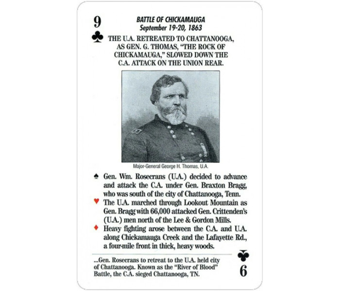 Игральные карты Знаменитые сражения Гражданской войны - Famous Battles of the Civil War Cards. US Games Systems
