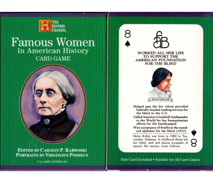 Игральные карты Знаменитые женщины в Американской истории - Famous Women in American History Card Game. US Games Systems