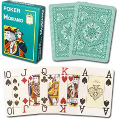 Пластиковые карты для покера Modiano Cristallo 4 Jumbo Index Dark Green