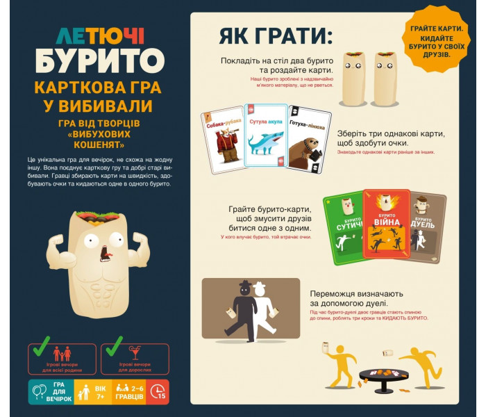 Настільна гра Летючі бурито (Throw Throw Burrito). Geekach Games (EKITTB01UA)