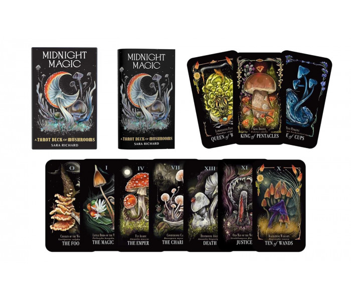 Опівнічна Магія: Колода Карт Таро З Грибами - Midnight Magic: A Tarot Deck of Mushrooms Cards.  Adams Media