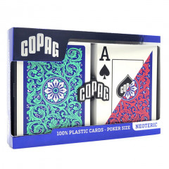 Карты Copag Neoteric 100% Plastic Double-deck Poker Size Jumbo Index (Green/Red)