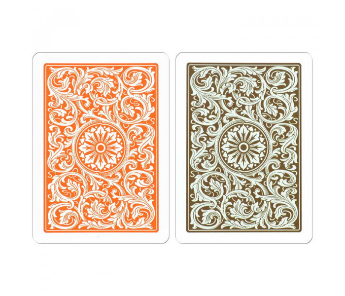 Карты Copag Elite 100% Plastic Double-deck Poker Size Jumbo Index (Orange/Brown)