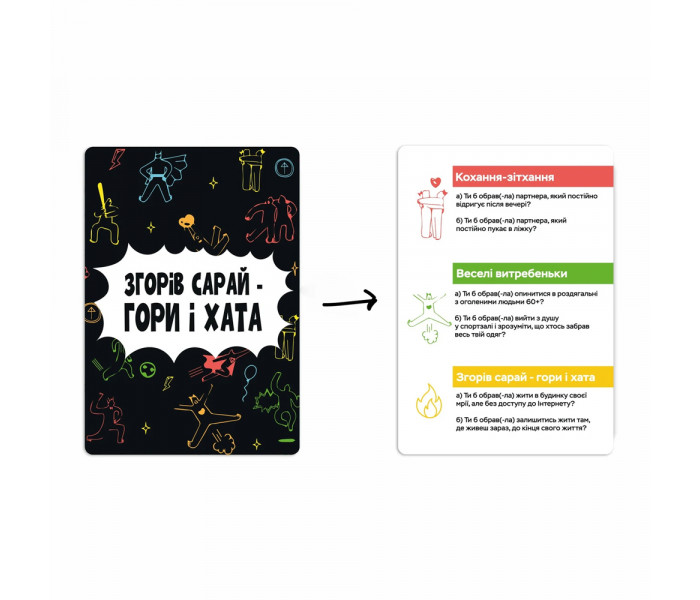 Настольная игра Згорів сарай – гори і хата. Memo Games