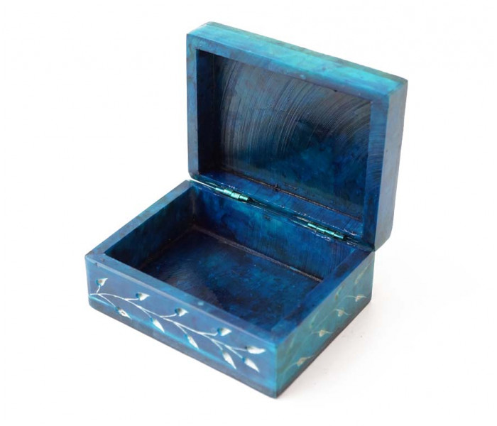 Шкатулка каменная крашеная 10x7,5x4см. NO.-202. Агальматолит (9170383)