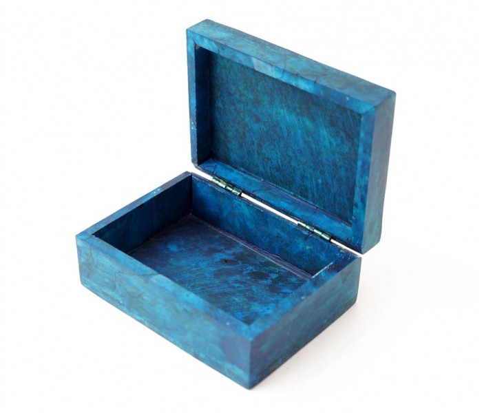 Шкатулка каменная крашеная 10x7,5x4см. NO.-209. Агальматолит (9170390)