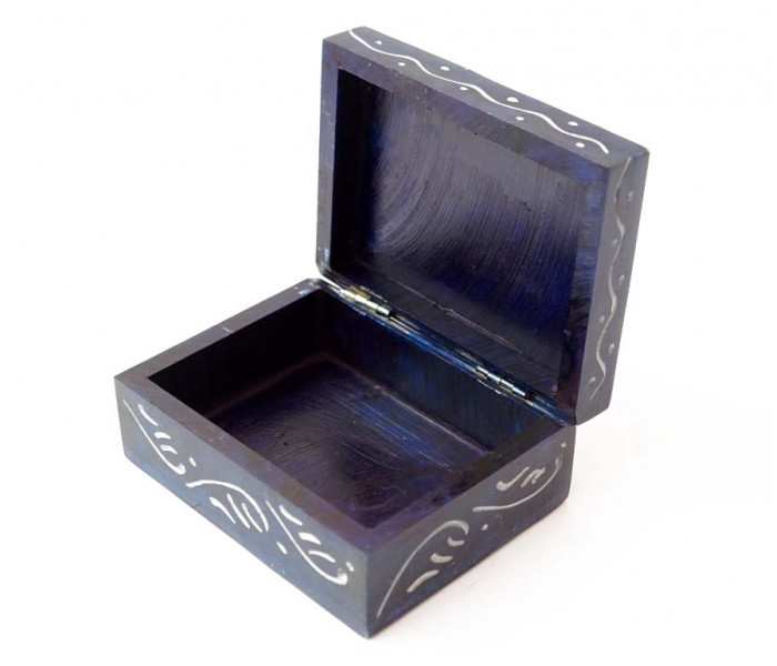 Шкатулка каменная крашеная 10x7,5x4см. NO.-219. Агальматолит (9170399)