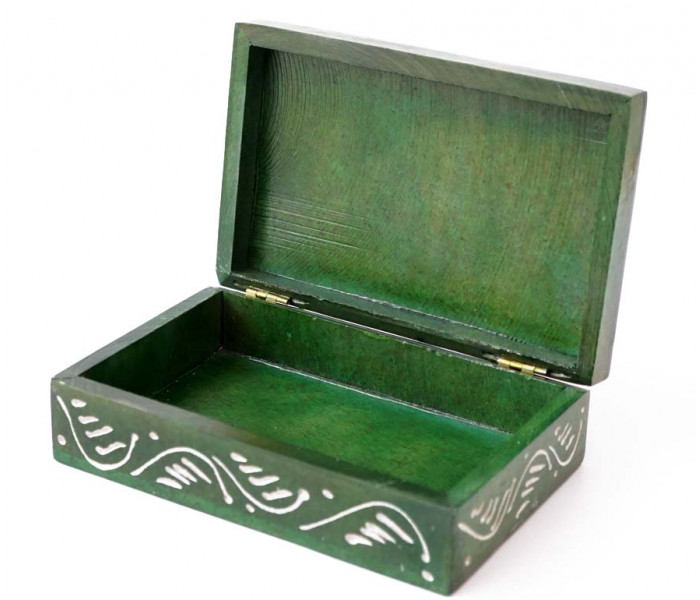 Скринька кам’яна фарбована 15x10x4см. NO.-158. Агальматоліт (9170347)