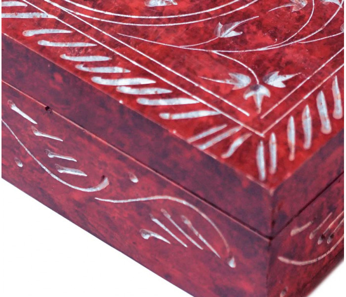 Шкатулка каменная крашеная 15x10x4см. NO.-159. Агальматолит (9170348)