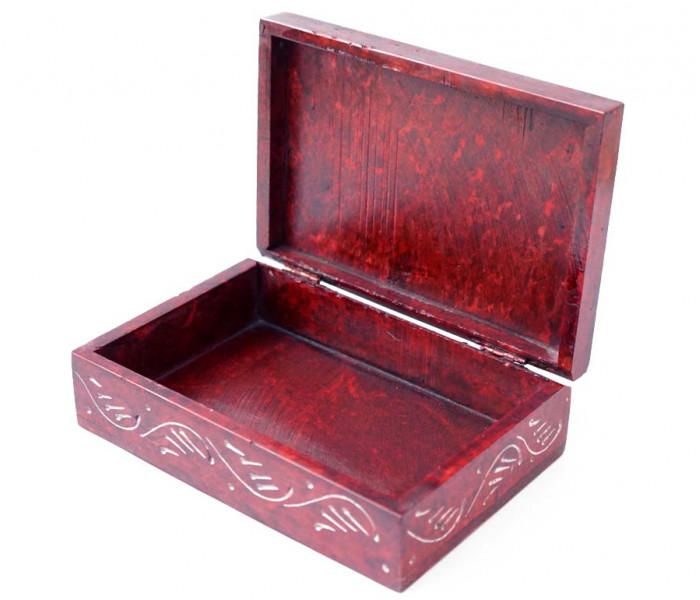 Шкатулка каменная крашеная 15x10x4см. NO.-159. Агальматолит (9170348)