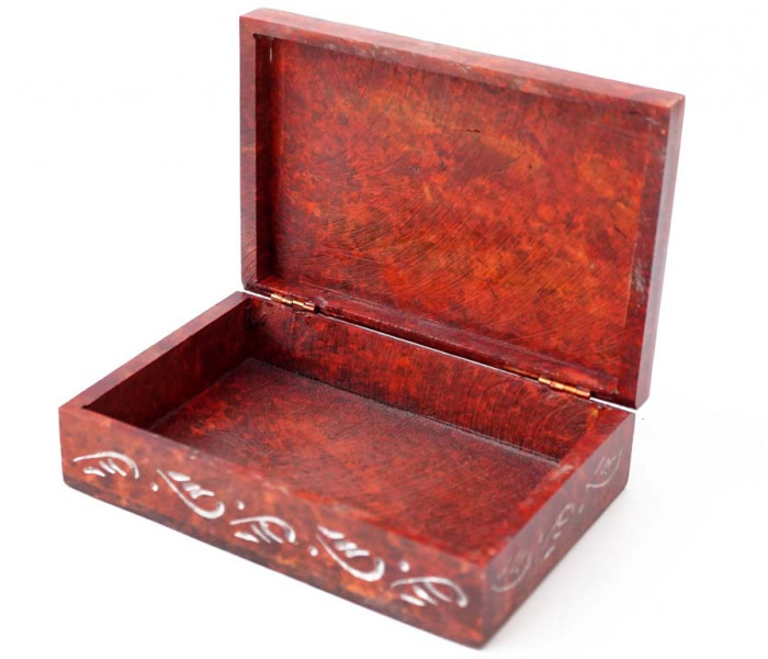 Шкатулка каменная крашеная 15x10x4см. NO.-163. Агальматолит (9170352)