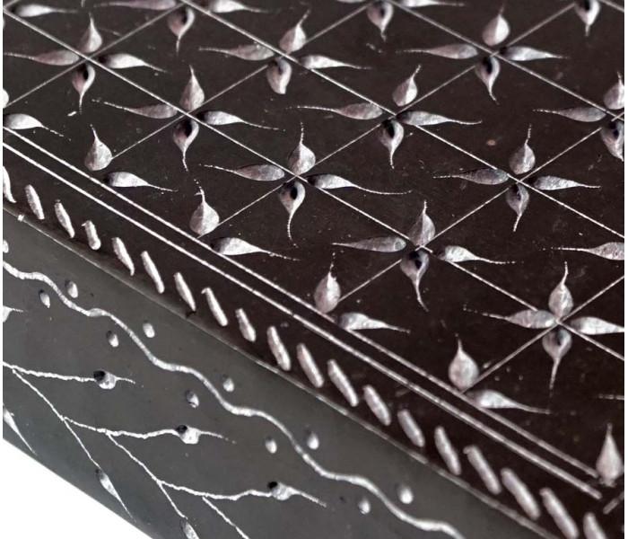 Шкатулка каменная крашеная 15x10x4см. NO.-168. Агальматолит (9170357)