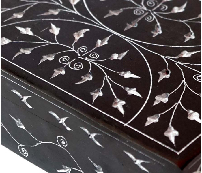 Шкатулка каменная крашеная 15x10x4см. NO.-169. Агальматолит (9170358)